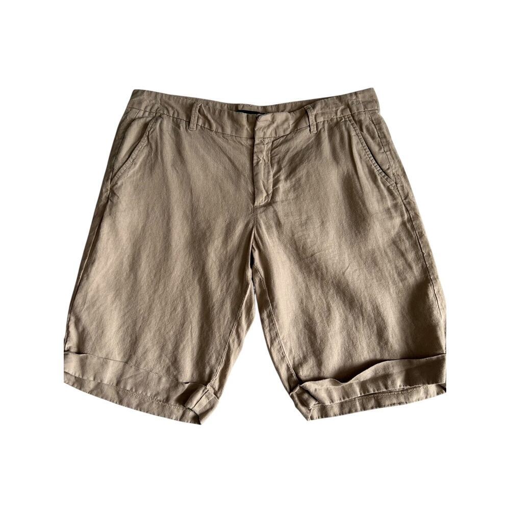 Gap‎ Shorts Womens Size 6 Beige 100% Linen Utility Cuffed Casual 9" Inseam